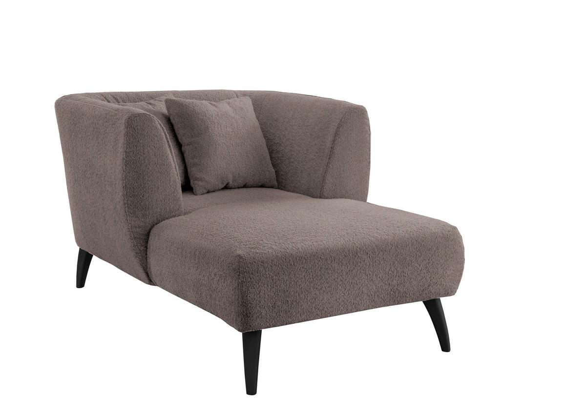 XXL-SESSEL in Bouclé Taupe  - Taupe/Schwarz, Modern, Holz/Textil (108/84/155cm) - MID.YOU