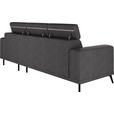 ECKSOFA Anthrazit Chenille  - Anthrazit/Schwarz, KONVENTIONELL, Textil/Metall (264/178cm) - Hom`in