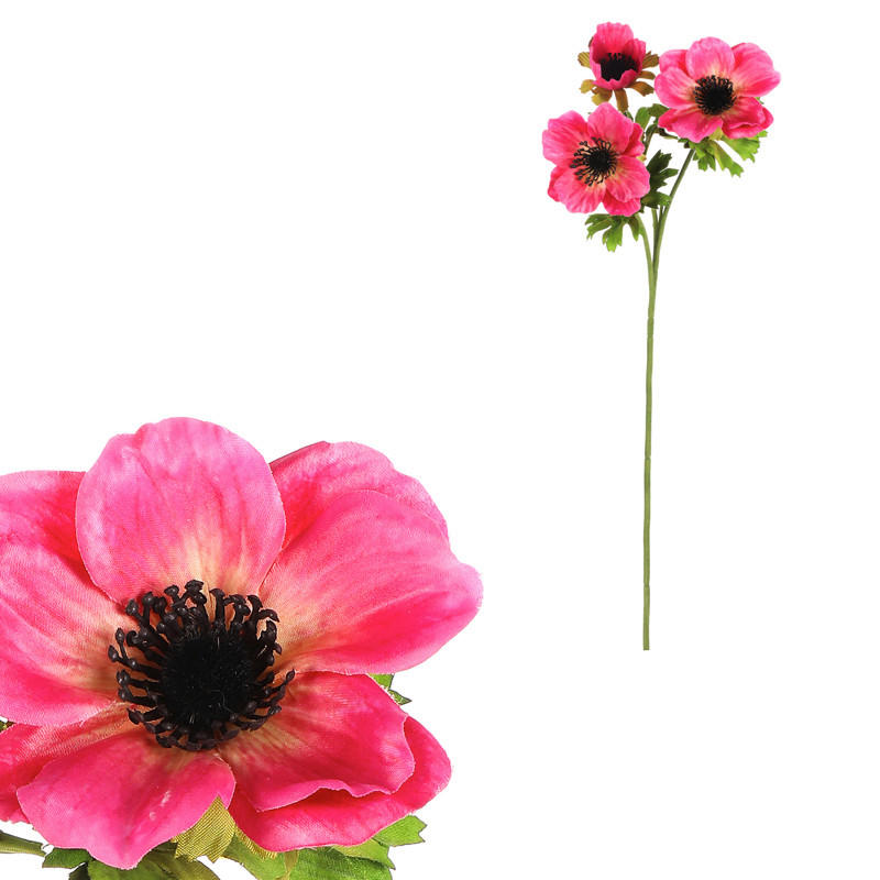 UMELÝ KVET 55 cm - pink/biela, Basics, textil (55cm)