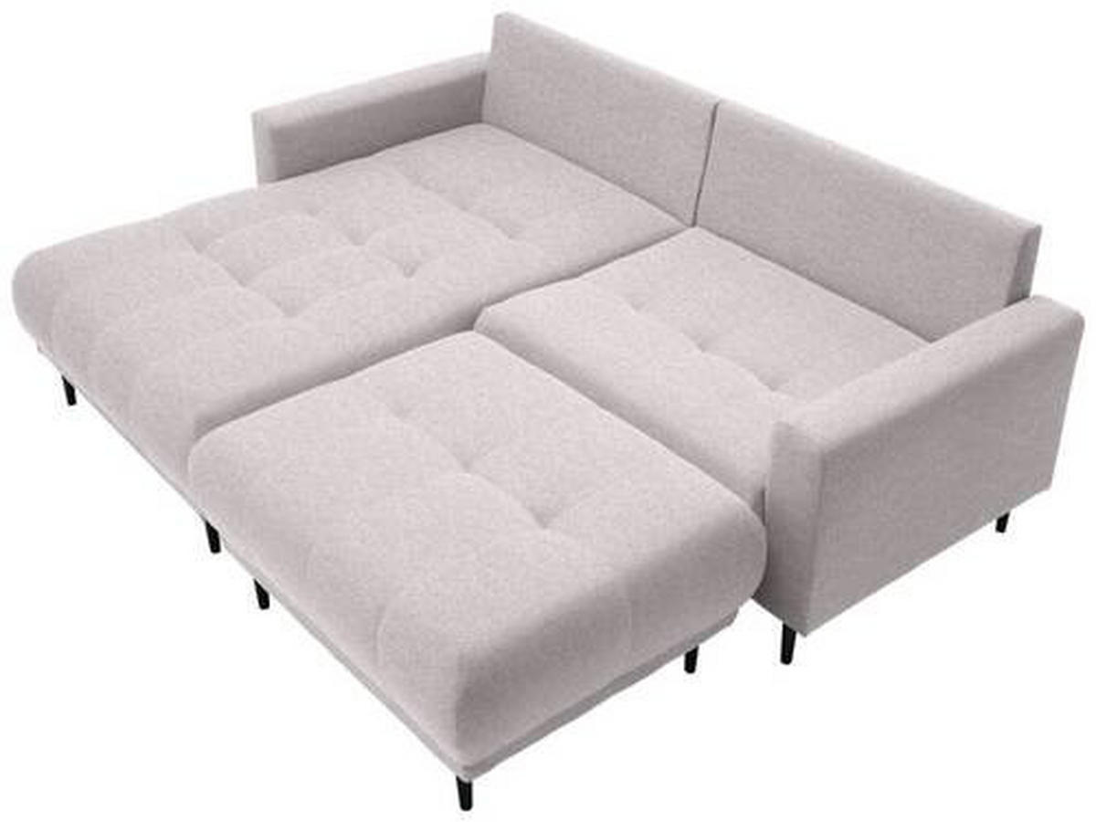 ECKSOFA in Flachgewebe Beige  160/215 cm  - Beige/Schwarz, Design, Holz/Textil (160/215cm) - Stylife