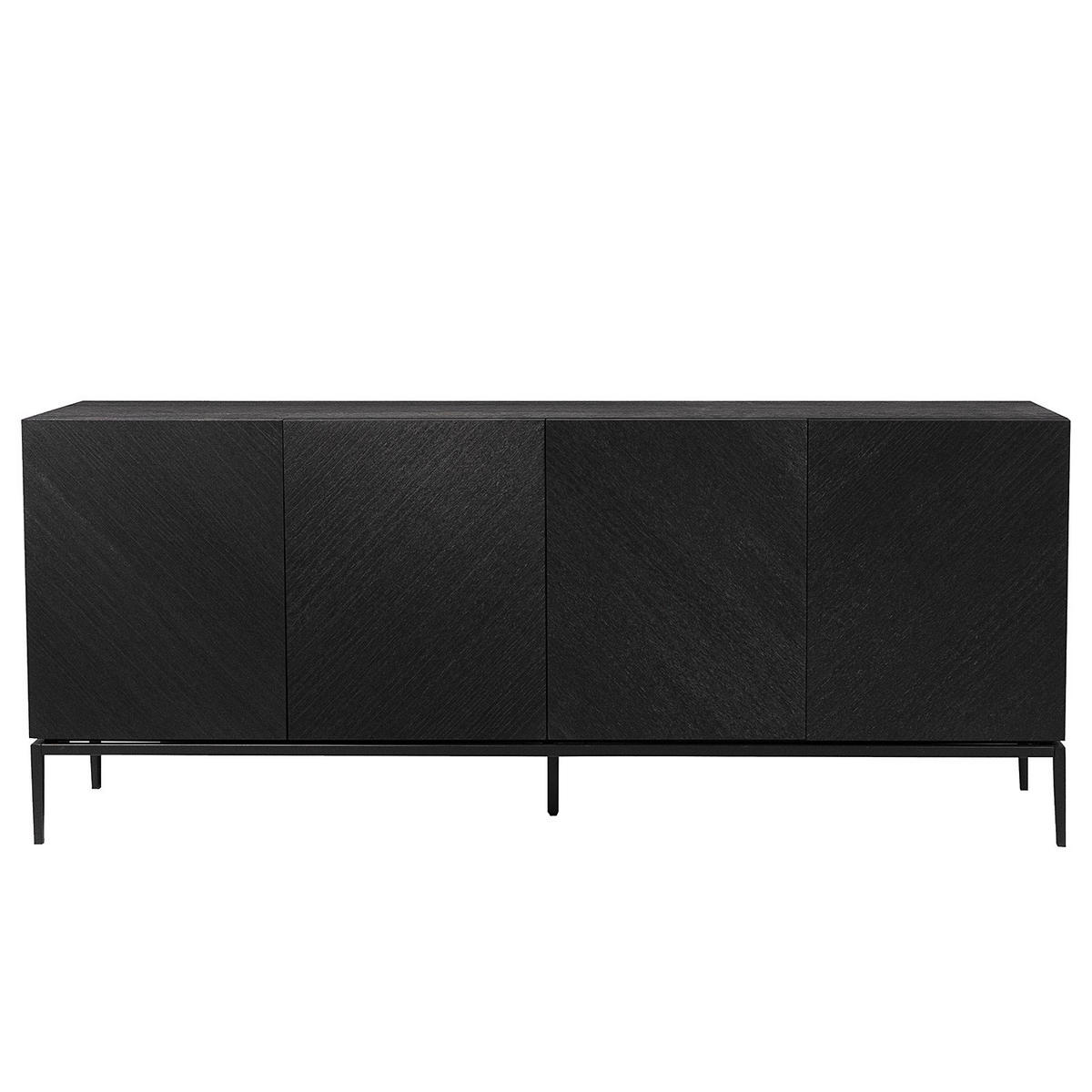 SIDEBOARD svart  180/75/40 cm  - svart, Trend, metall/trämaterial (180/75/40cm) - home24