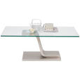 COUCHTISCH in Metall, Glas 115/65/42 cm  - Nickelfarben, Design, Glas/Metall (115/65/42cm) - Novel