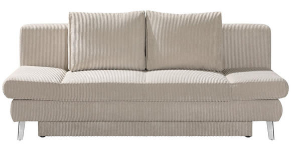 SCHLAFSOFA in Cord Naturfarben  - Chromfarben/Naturfarben, Design, Textil/Metall (200/85/90cm) - Xora