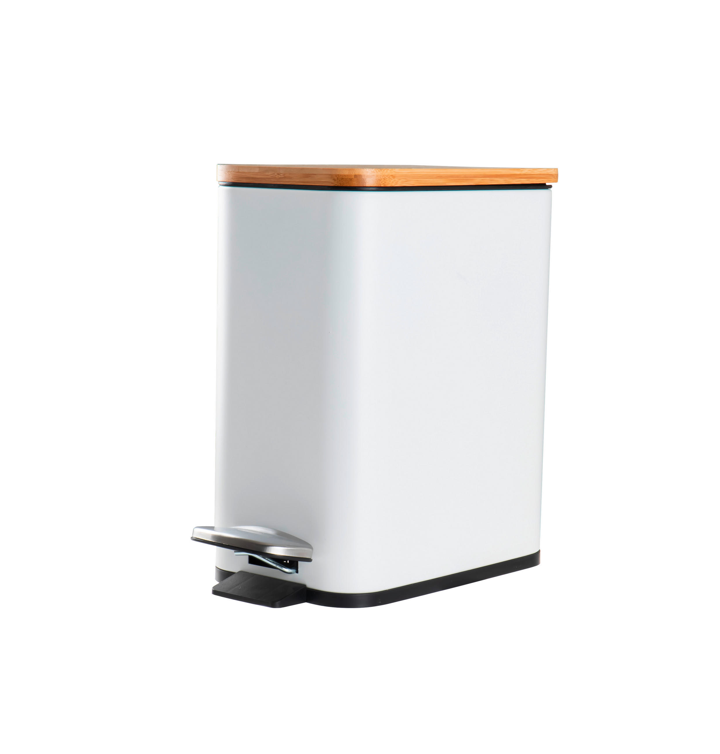 COȘ DE GUNOI PENTRU COSMETICE lemn, metal - alb/culoare natur, Basics, plastic/lemn (14/29/28,5cm) - Sadena