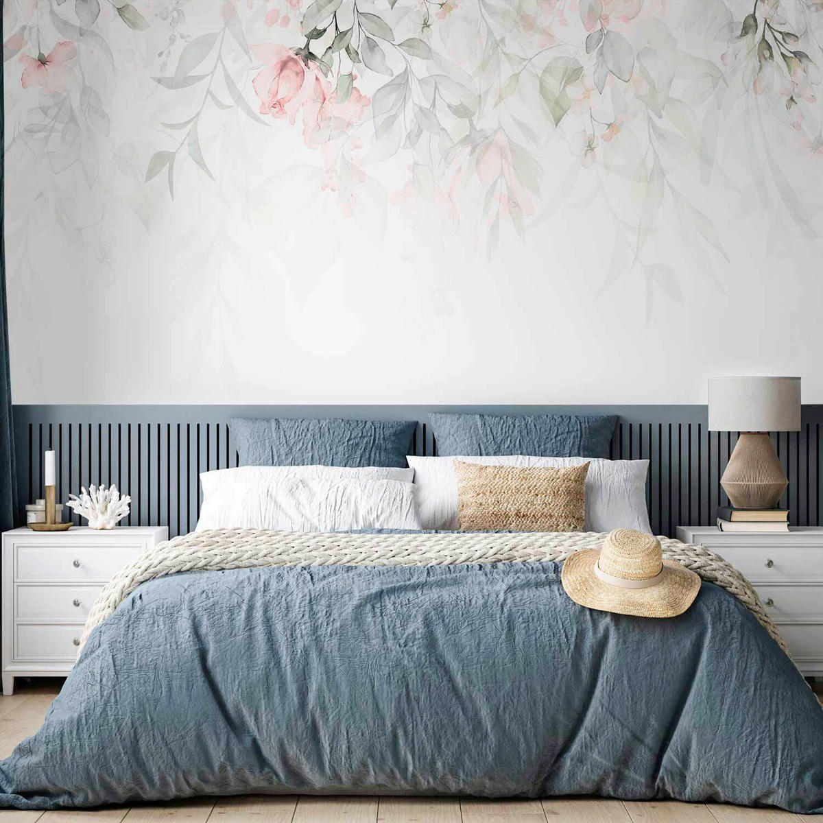 FOTOTAPETE  - Salbeigrün/Weiß, LIFESTYLE, Textil (400/280cm) - artgeist