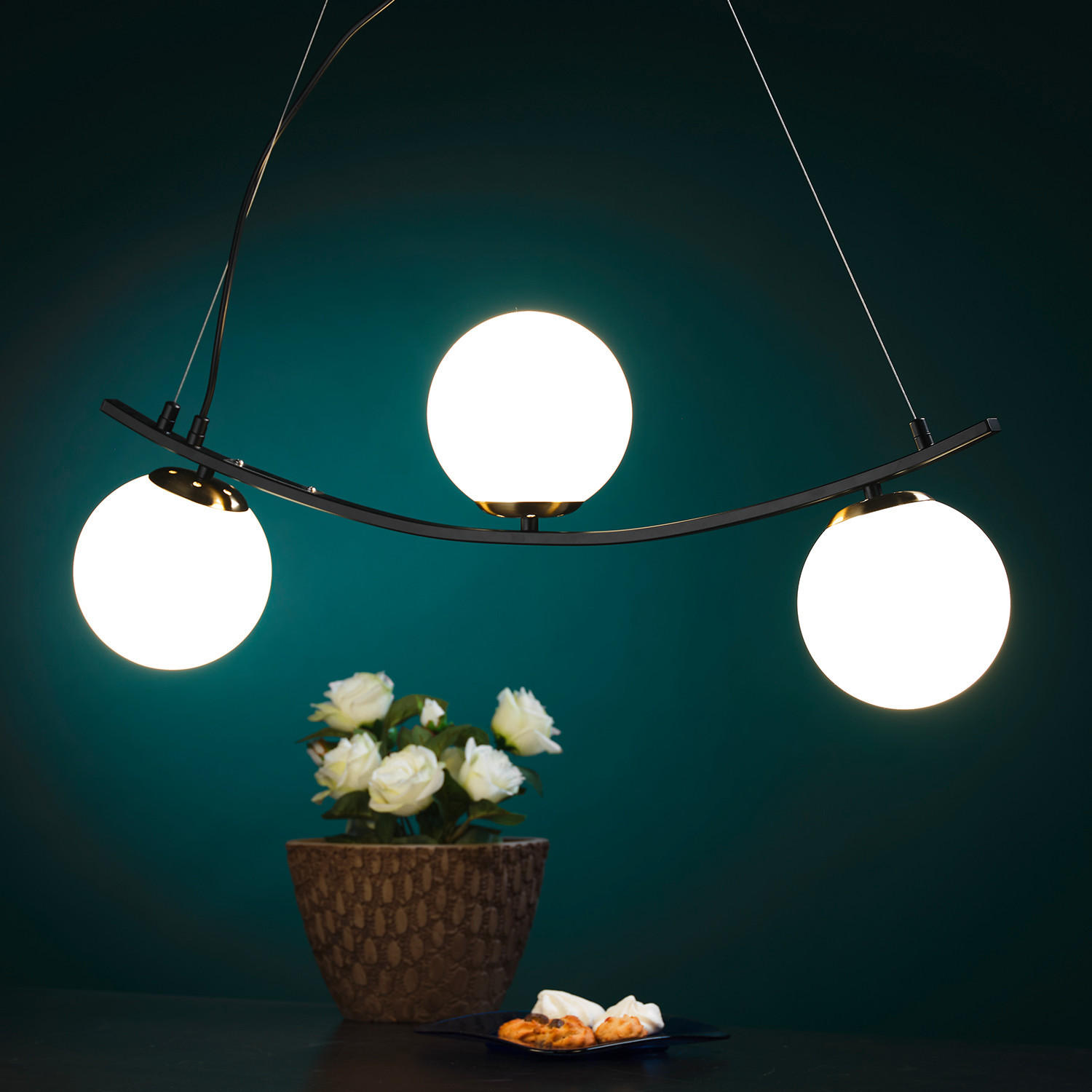 Thumbnail - Hängeleuchte, Schwarz, Metall, Kunststoff, 15x90x73 cm, Lampen & Leuchten, Innenbeleuchtung, Hängelampen, Pendelleuchten