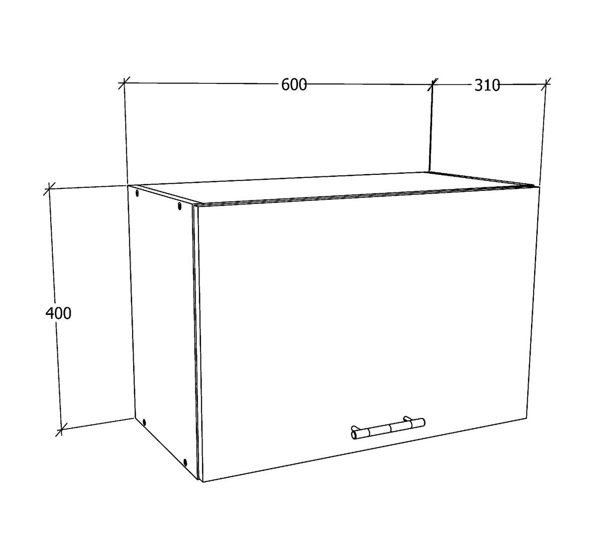 VÄGGSKÅP 60/40/31 cm  i antracit, vit  - vit/aluminiumfärg, Klassisk, metall/trämaterial (60/40/31cm) - MID.YOU