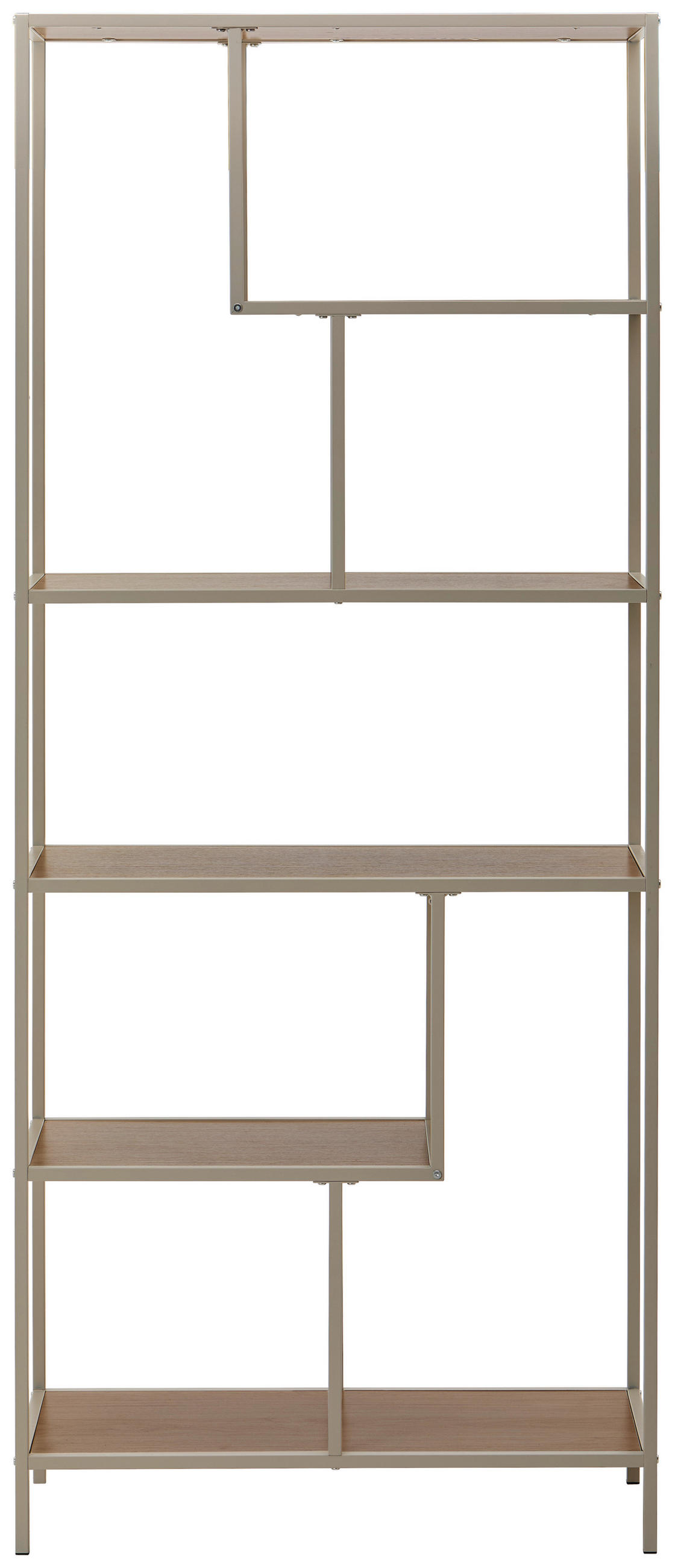 REGAL  77/185/33 cm Eichefarben, Kaschmir  - Kaschmir/Eichefarben, Basics, Holzwerkstoff/Metall (77/185/33cm) - Xora
