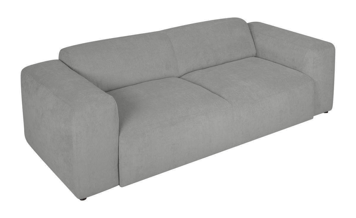 3-SITZER-SOFA in Cord Hellgrau  - Hellgrau/Schwarz, Design, Kunststoff/Textil (247/75/104cm) - MID.YOU