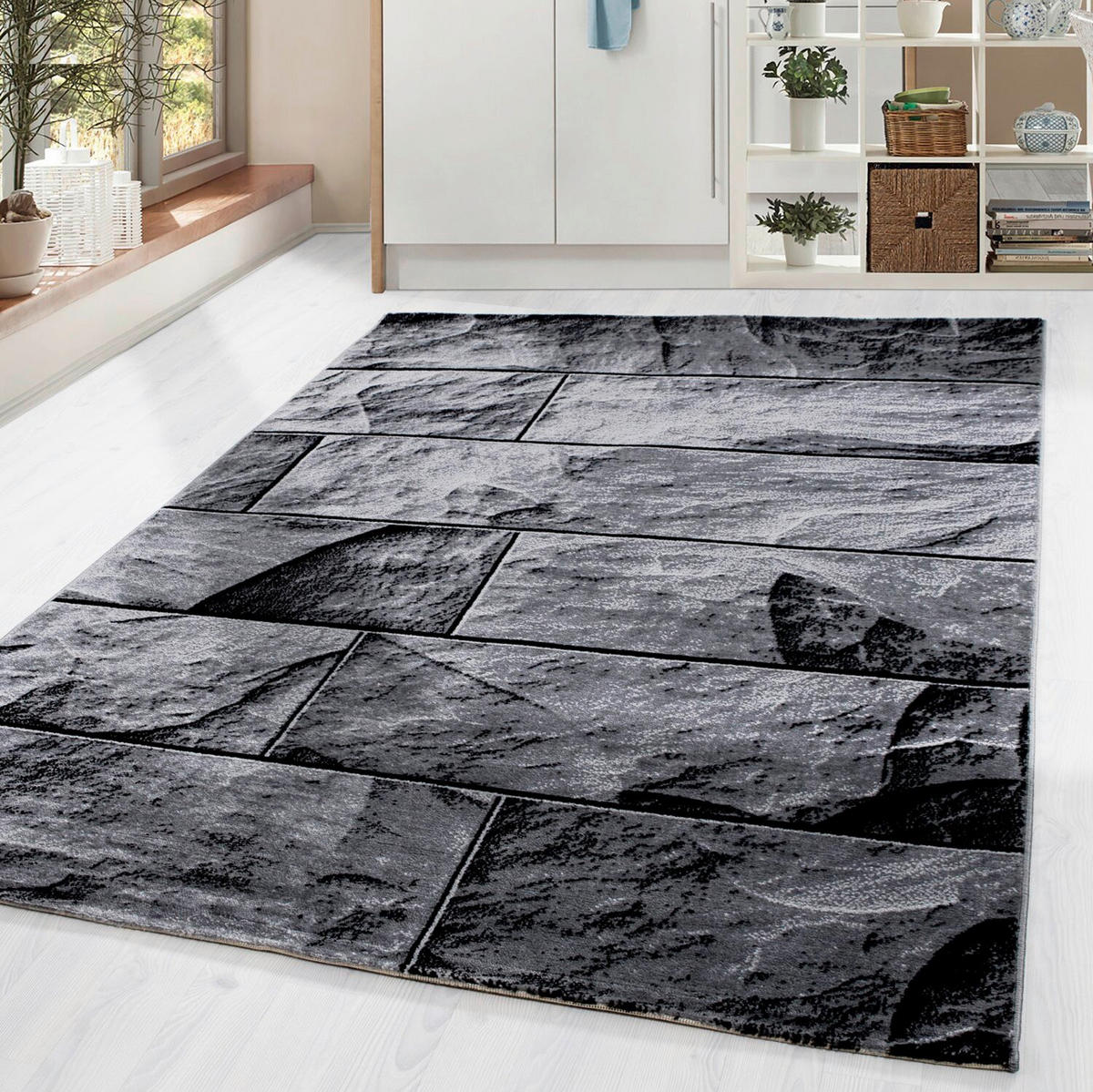 WEBTEPPICH 160/230 cm Parma Schwarz  - Schwarz, KONVENTIONELL, Textil (160/230cm) - Novel