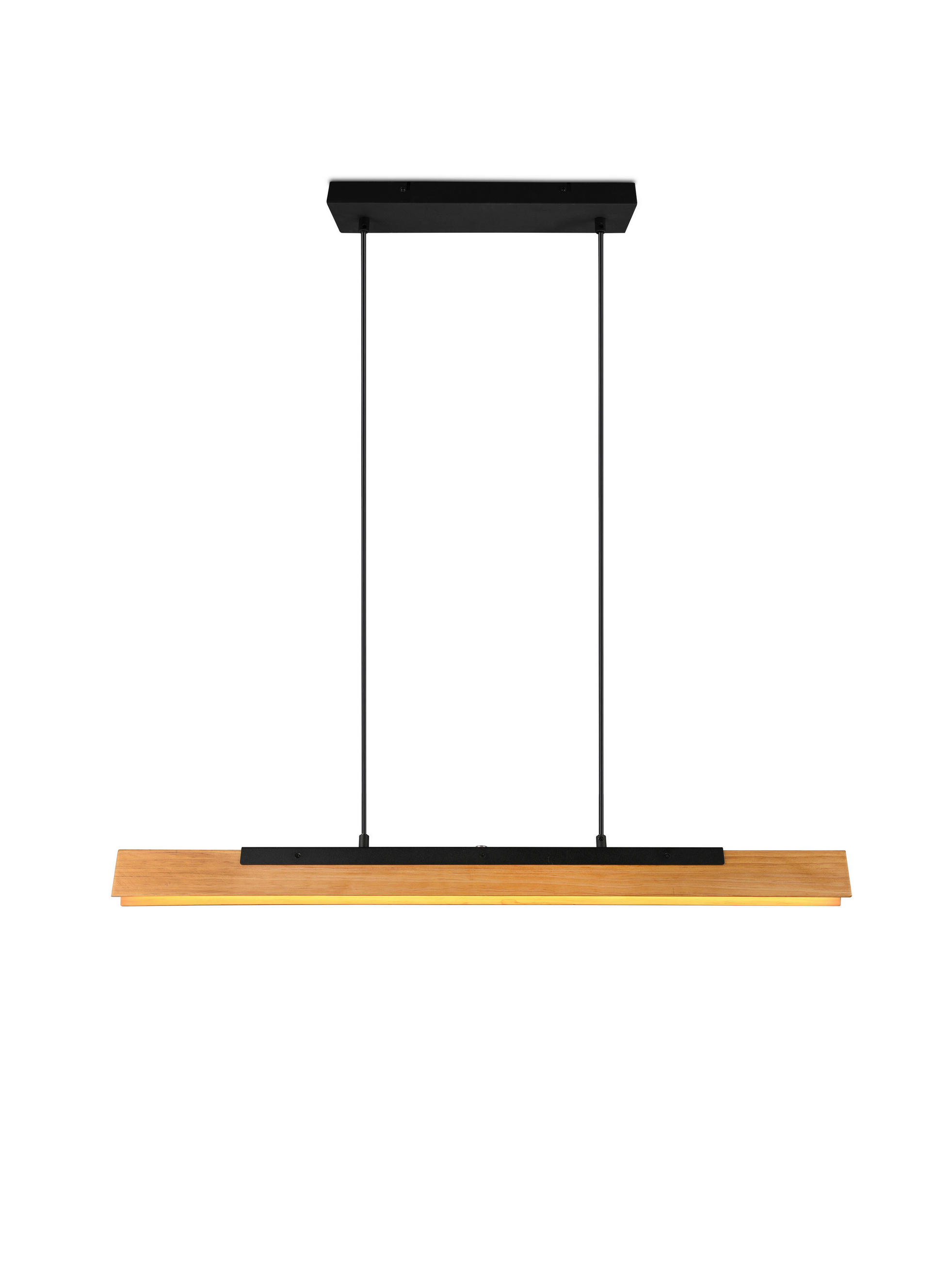 LED-HÄNGELEUCHTE   - Schwarz/Braun, Design, Holz/Metall (90/150/8,5cm) - Trio Leuchten
