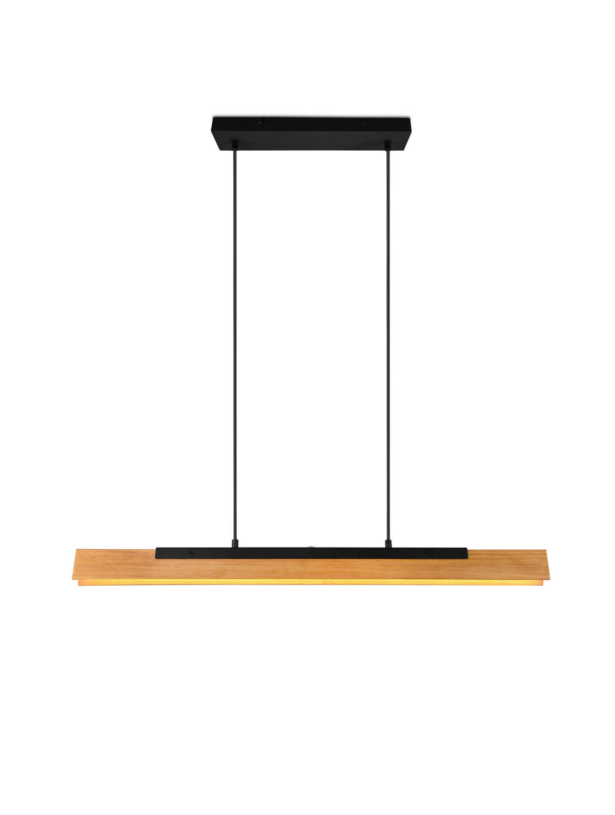 LED-HÄNGELEUCHTE 90/8,5/150 cm    - Schwarz/Braun, Design, Holz/Metall (90/8,5/150cm) - Trio Leuchten