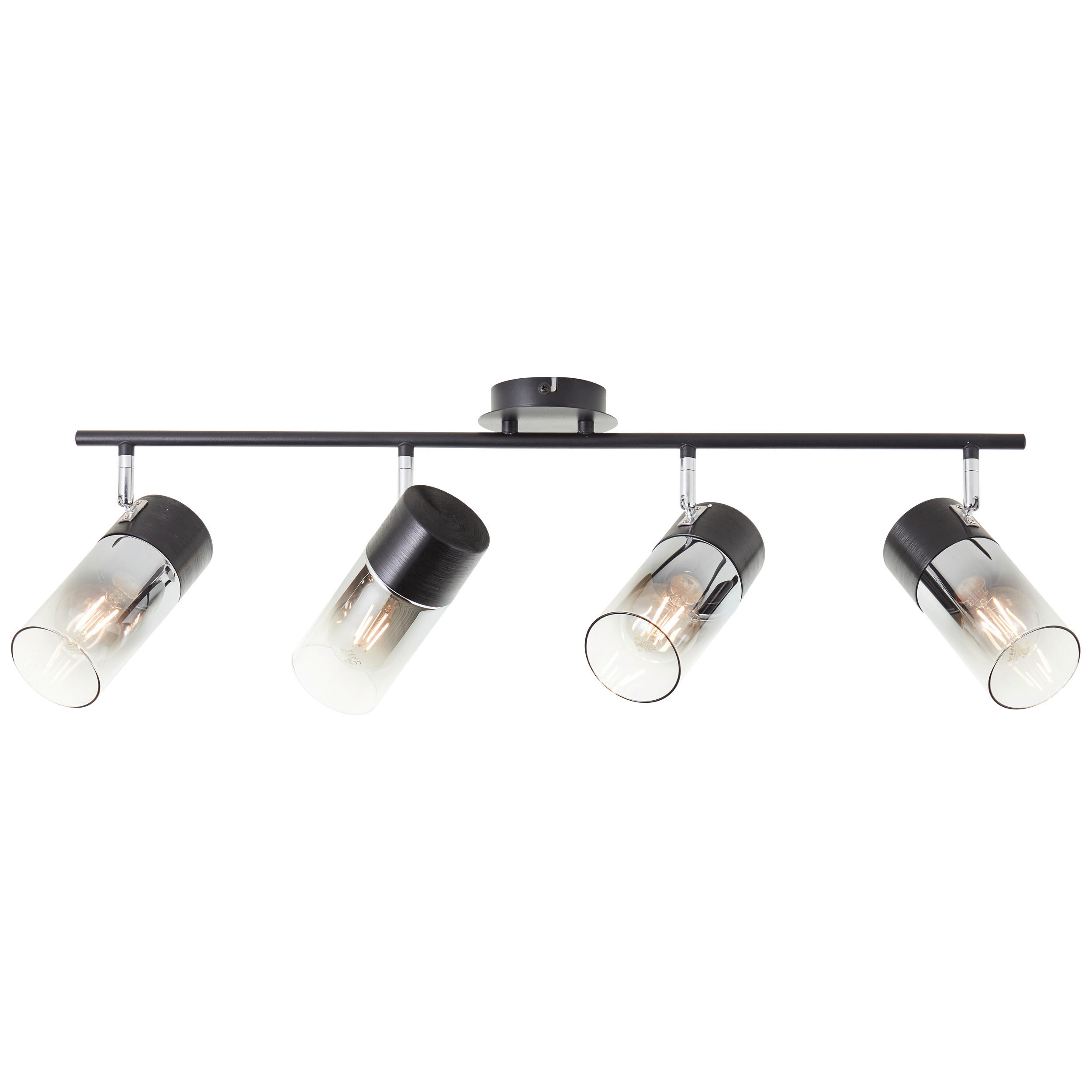 DECKENSTRAHLER 74,5/23,5/14,5 cm   - Transparent/Schwarz, LIFESTYLE, Glas/Metall (74,5/23,5/14,5cm) - Brilliant