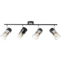 DECKENSTRAHLER 74,5/23,5/14,5 cm   - Transparent/Schwarz, LIFESTYLE, Glas/Metall (74,5/23,5/14,5cm) - Brilliant