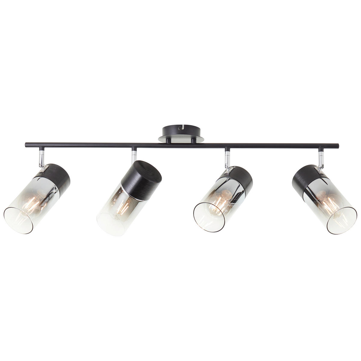 DECKENSTRAHLER 74,5/23,5/14,5 cm   - Transparent/Schwarz, LIFESTYLE, Glas/Metall (74,5/23,5/14,5cm) - Brilliant