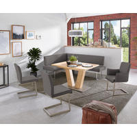 ECKBANK 160/208 cm  in Anthrazit, Edelstahlfarben  - Edelstahlfarben/Anthrazit, Design, Textil/Metall (160/208cm) - Dieter Knoll
