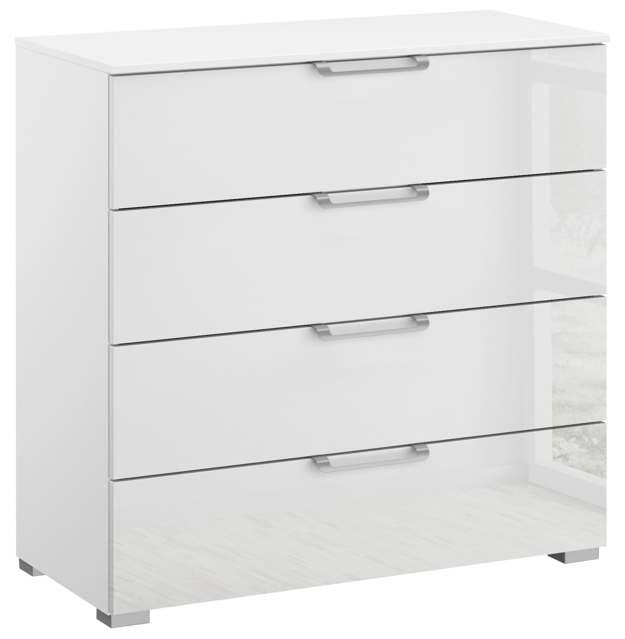 KOMMODE 80/81/42 cm Klar, Weiss  - Klar/Weiss, Design, Glas/Holzwerkstoff (80/81/42cm) - Novel