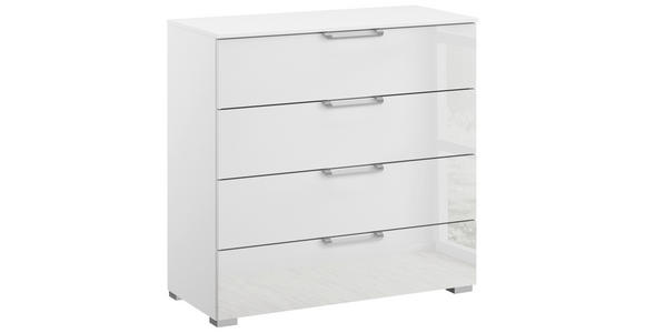 KOMMODE , 80/81/42 cm, 4  - Klar/Silberfarben, Design, Glas/Holzwerkstoff (80/81/42cm) - Novel