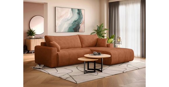 ECKSOFA  in Webstoff Orange  - Schwarz/Orange, KONVENTIONELL, Kunststoff/Textil (270/192cm) - Carryhome