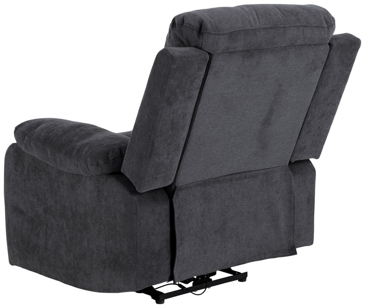 RECLINERFÅTÖLJ i chenille mörkgrå  - mörkgrå/svart, Klassisk, metall/textil (89,5/98/95cm) - MID.YOU