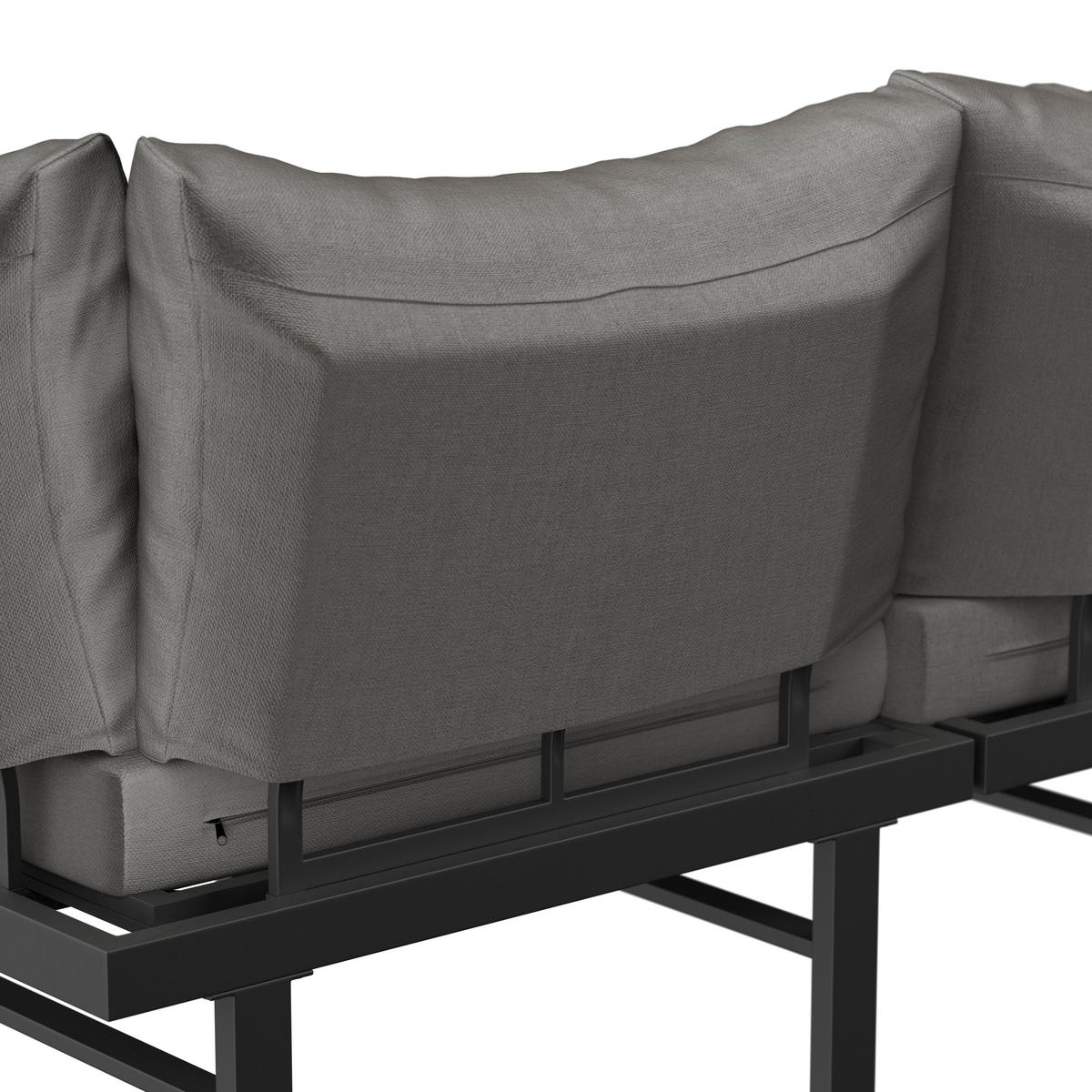 LOUNGEGARNITUR Akazie massiv Stahl  - Grau, Design, Glas/Holz - Ambia Garden