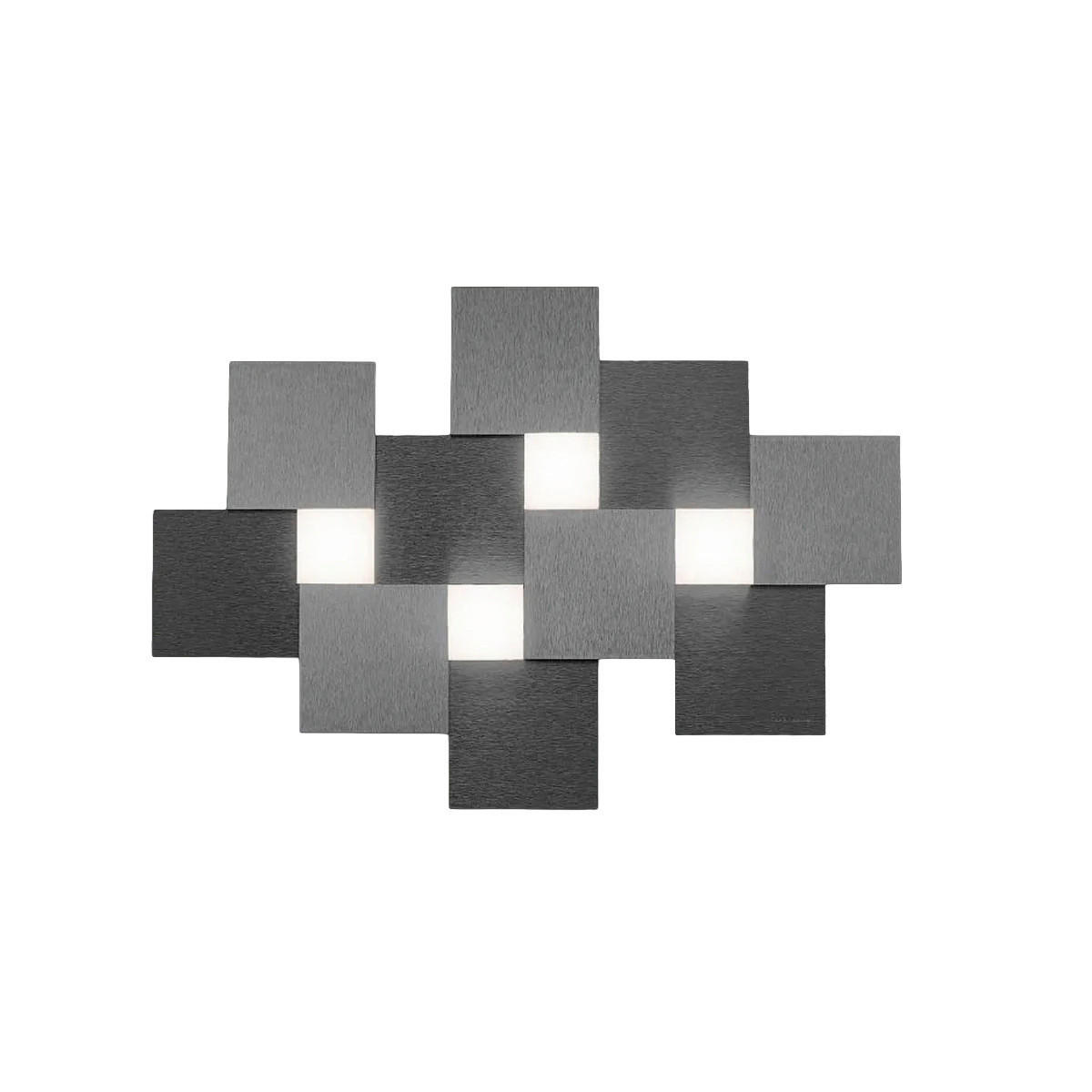 LED-DECKENLEUCHTE Creo 55/7/38,5 cm  - Schwarz/Weiß, Design, Kunststoff/Metall (55/7/38,5cm) - Grossmann