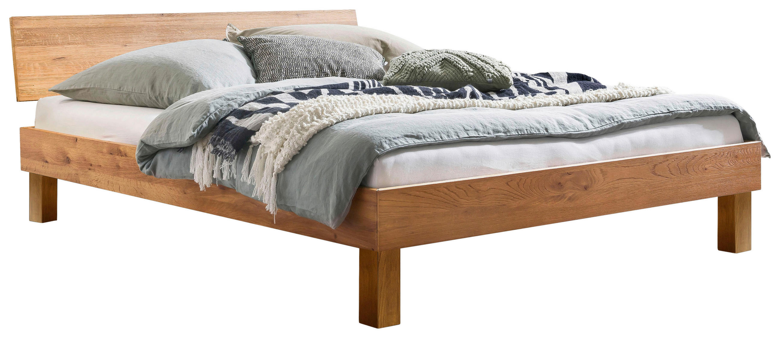 BETT 90/200 cm  in Wildeiche  - Wildeiche/Eichefarben, Natur, Holz (90/200cm) - Hasena