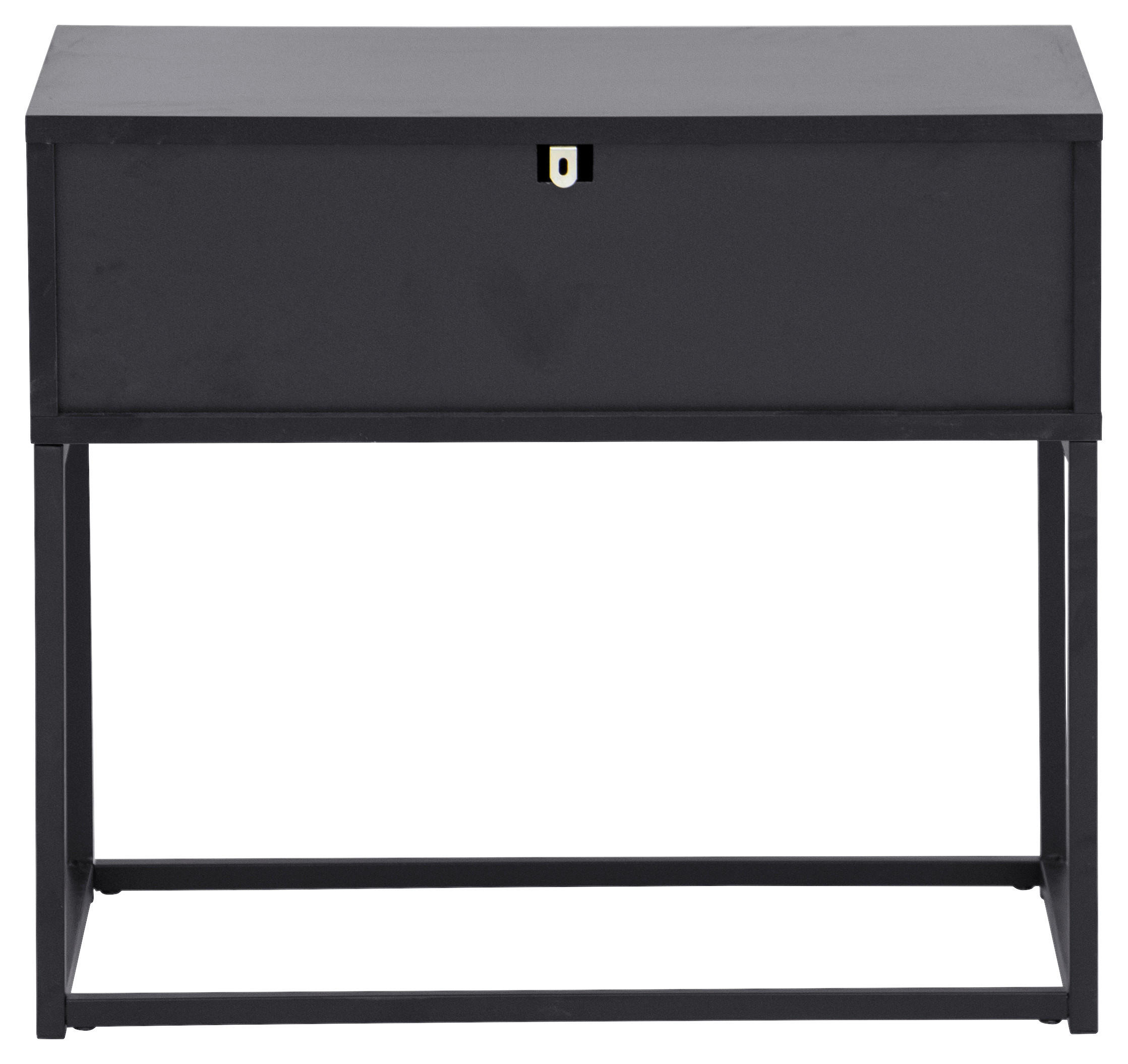 NACHTSCHRANK 59,5/52/38,5 cm  - Schwarz, KONVENTIONELL, Holzwerkstoff/Metall (59,5/52/38,5cm) - Boxxx