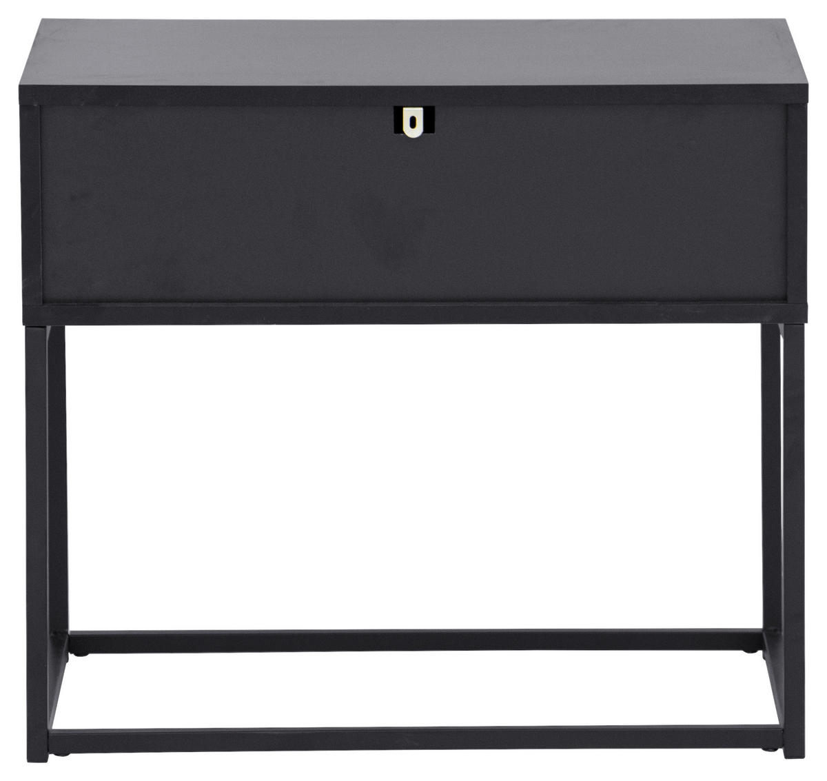 NACHTSCHRANK 59,5/52/38,5 cm  - Schwarz, KONVENTIONELL, Holzwerkstoff/Metall (59,5/52/38,5cm) - Boxxx