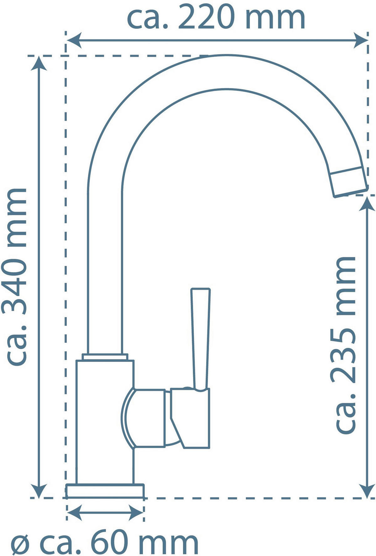 KÜCHENARMATUR - Edelstahlfarben, Basics, Metall (22/34/6cm) - Xora