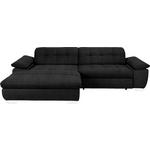 ECKSOFA in Mikrofaser Graphitfarben  180/265 cm  - Chromfarben/Graphitfarben, Design, Textil/Metall (180/265cm) - Carryhome