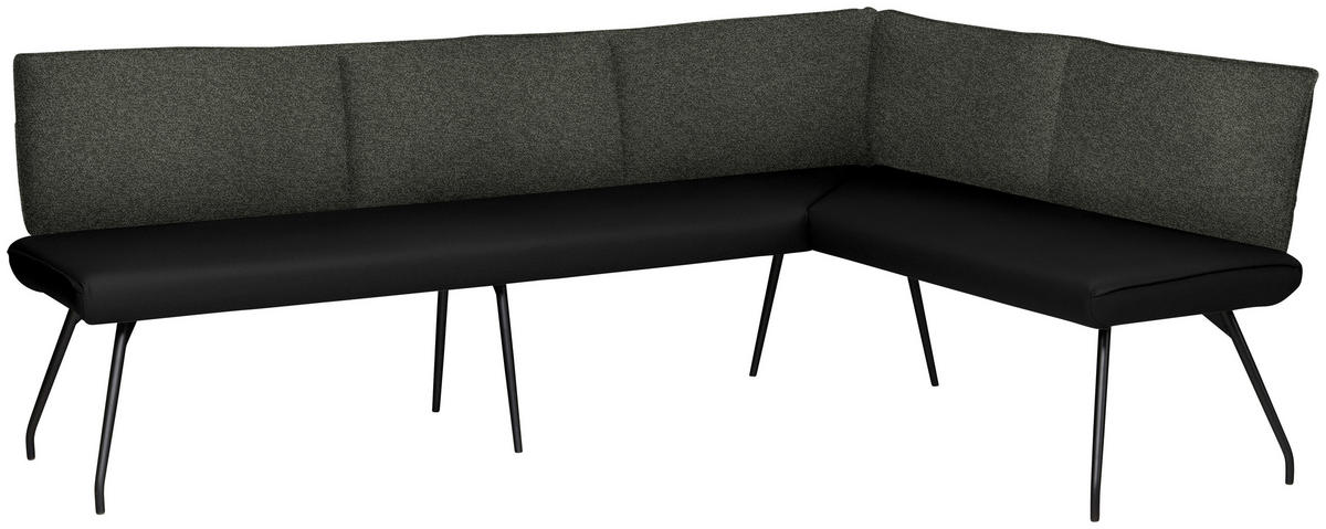 ECKBANK 225/165 cm  in Schwarz  - Schwarz, Design, Textil/Metall (225/165cm) - Moderano