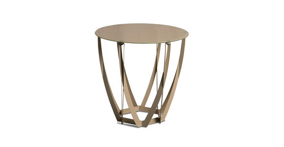 BEISTELLTISCH 50/50/50 cm Creme rund  - Creme, Basics, Glas/Metall (50/50/50cm) - Xora