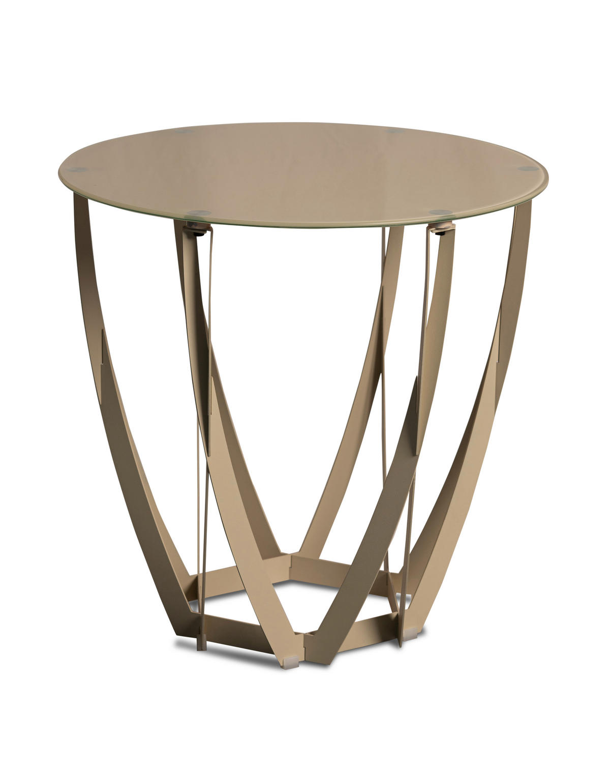 BEISTELLTISCH 50/50/50 cm Creme rund  - Creme, Basics, Glas/Metall (50/50/50cm) - Xora