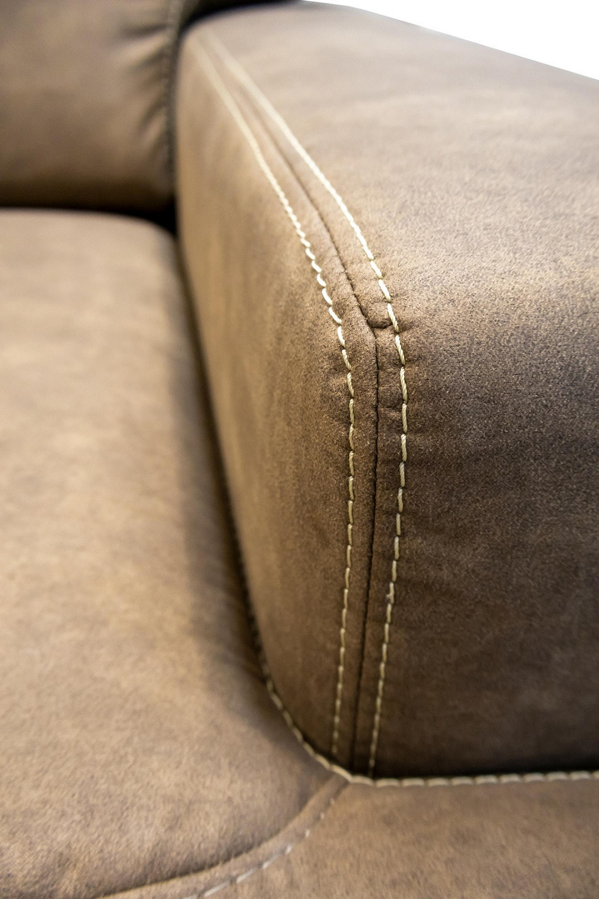 SAROKKANAPÉ textil taupe  - bézs/taupe, Basics, textil/fa (277/91/175cm) - Andante