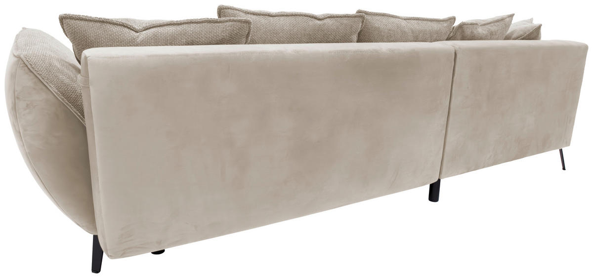 ECKSOFA in Struktur Beige, Hellbraun  - Hellbraun/Beige, Design, Textil/Metall (187/282cm) - Livetastic