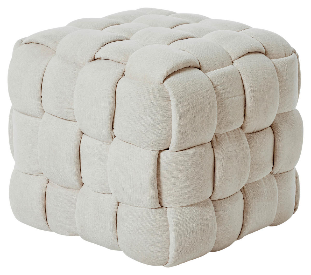 SITZWÜRFEL Samt  - Creme, MODERN, Textil (50/43/50cm)