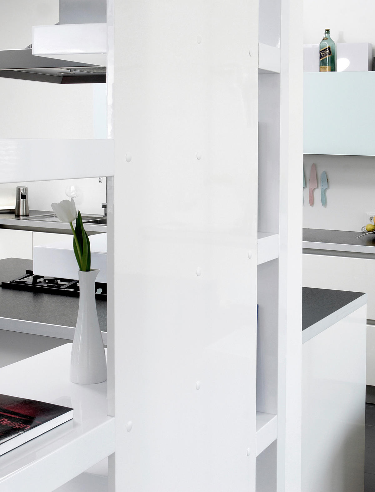 RAUMTEILER - Weiß Hochglanz, Design, Holzwerkstoff (200/200/35cm) - Livetastic