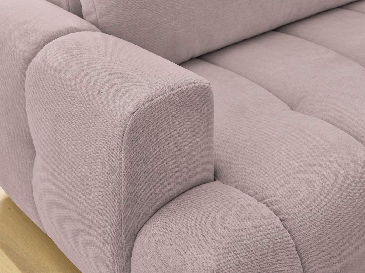 ECKSCHLAFSOFA FUJI Leinenoptik Pink  inkl.  - Pink/Schwarz, MODERN, Kunststoff/Textil (282/204cm)