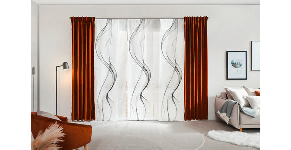 FLÄCHENVORHANG in Grau, Weiß halbtransparent - Weiß/Grau, Design, Textil (60/245cm) - Novel