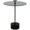 BEISTELLTISCH in Holz, Metall, Glas 50/50/59 cm  - Schwarz, Basics, Glas/Holz (50/50/59cm)