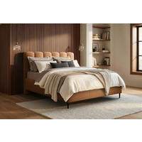 POLSTERBETT 180/200 cm,  in Terracotta, Lattenrost, Bettkasten,  - Terracotta/Schwarz, MODERN, Holz/Holzwerkstoff (180/200cm) - MID.YOU
