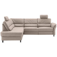 ECKSOFA in Lederlook Beige  - Beige/Schwarz, Modern, Holz/Textil (190/266cm) - Livetastic
