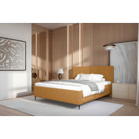 STOPPAD SÄNG ,160/200 cm  i gul  - svart/gul, Modern, metall/trämaterial (160/200cm) - MID.YOU