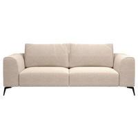 3-SITZER-SOFA in beflockt Beige  - Beige/Schwarz, Design, Holz/Textil (246/87/88cm) - MID.YOU