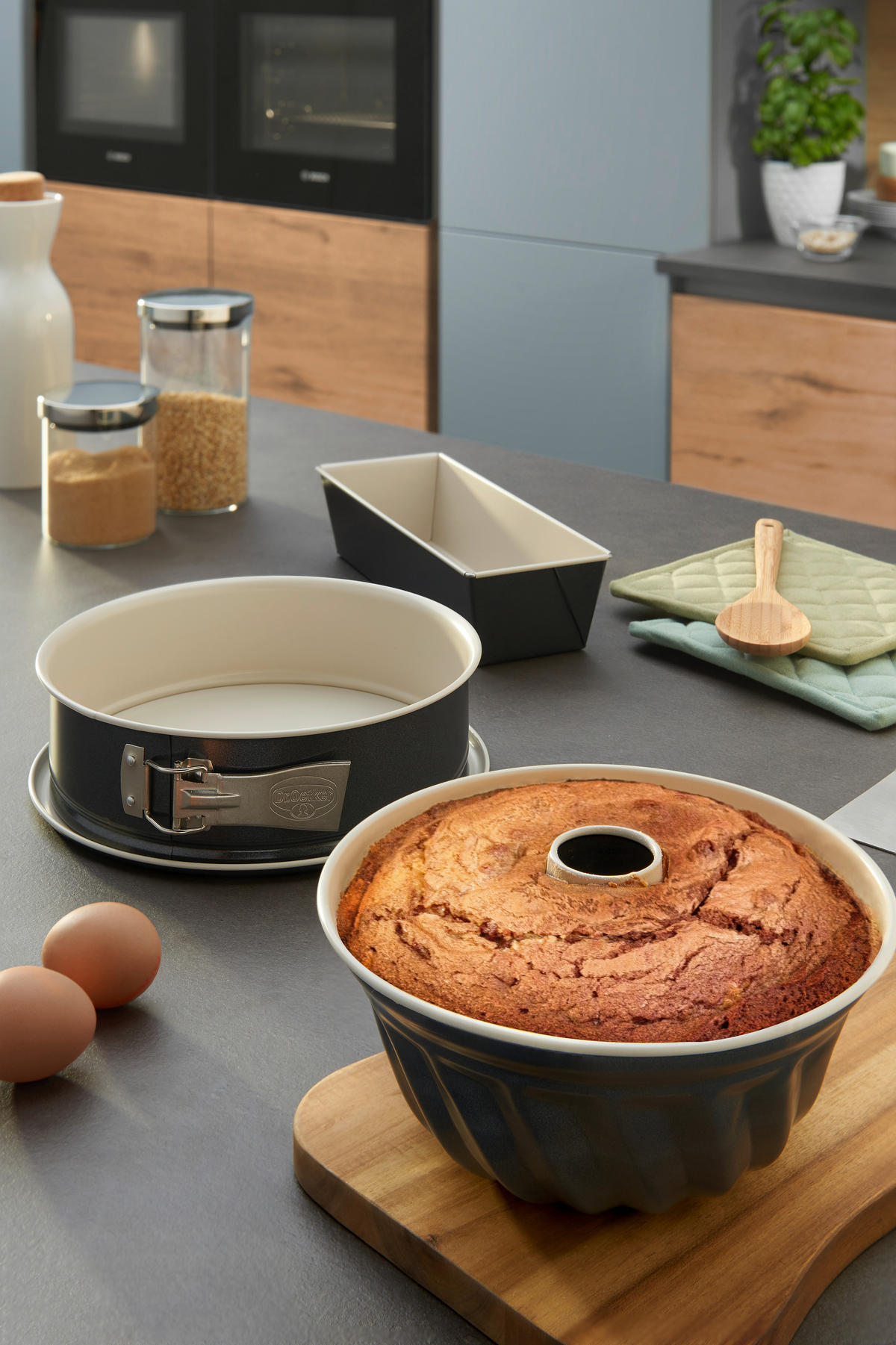 BACKFORMENSET 32/32/33 cm  - Beige/Schwarz, LIFESTYLE, Metall (32/32/33cm) - Dr.Oetker
