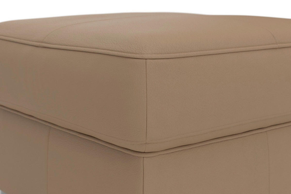 HOCKER ARNGAST E Echtleder Cappuccino  - Chromfarben/Cappuccino, Basics, Leder/Metall (58/48/58cm) - Sit & More
