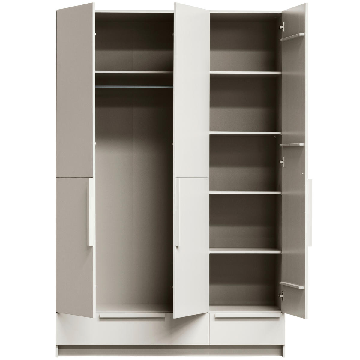 GARDEROBENSCHRANK Pure  in 142/215/60 cm  - Hellgrau, Design, Holz (142/215/60cm) - Livetastic
