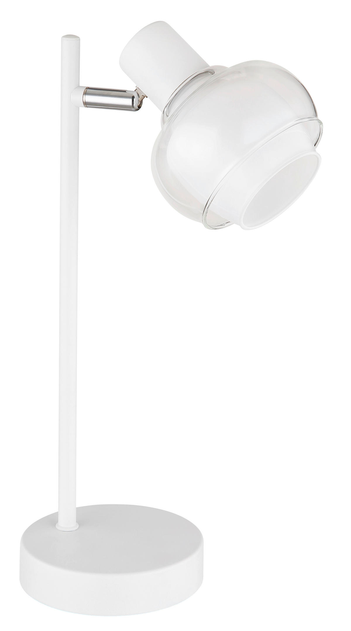TISCHLEUCHTE - Klar/Weiss, Design, Glas/Kunststoff (14,5/12/35cm) - Globo
