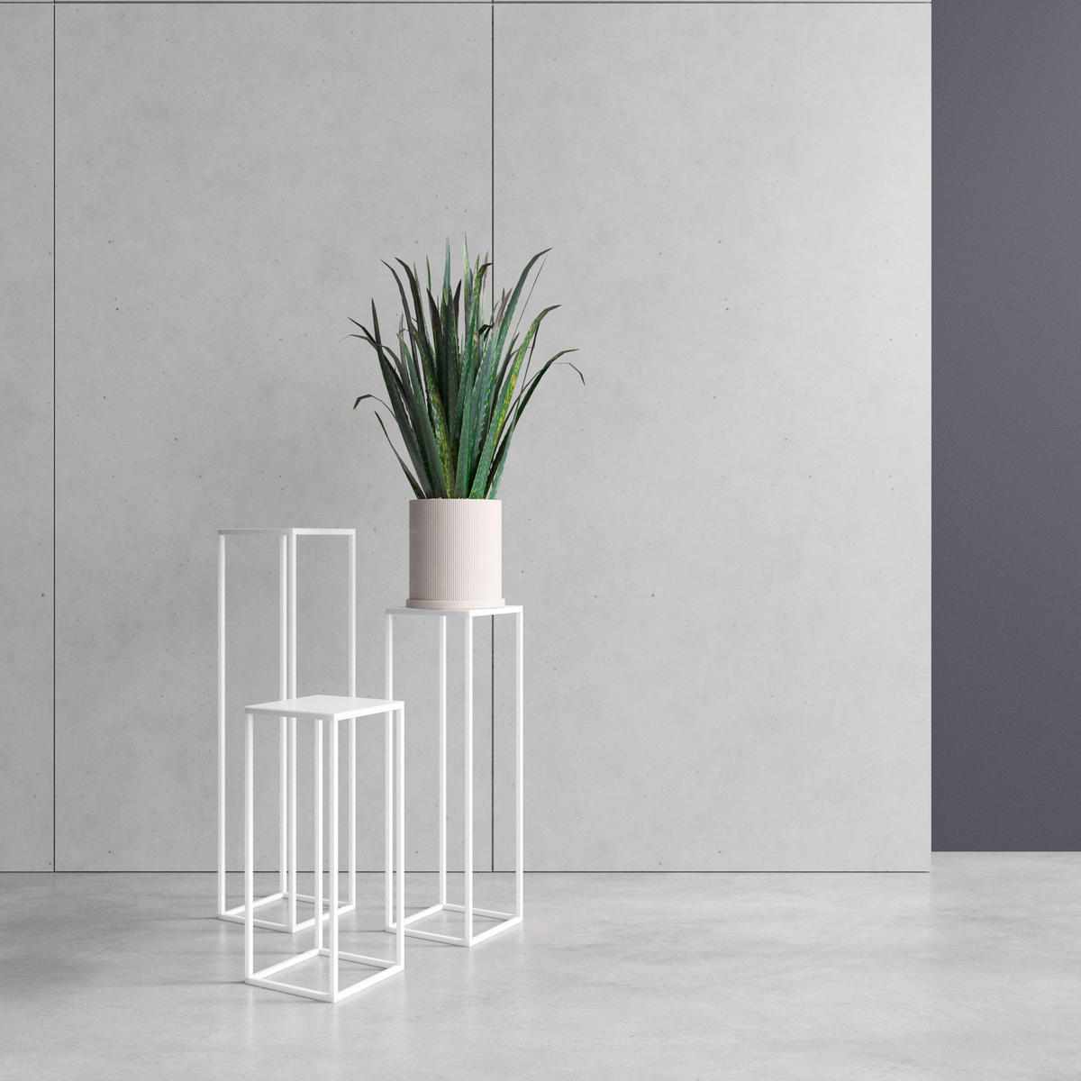 BLUMENSTÄNDER in Metall  - Weiß, Basics, Metall (19/77/19cm)